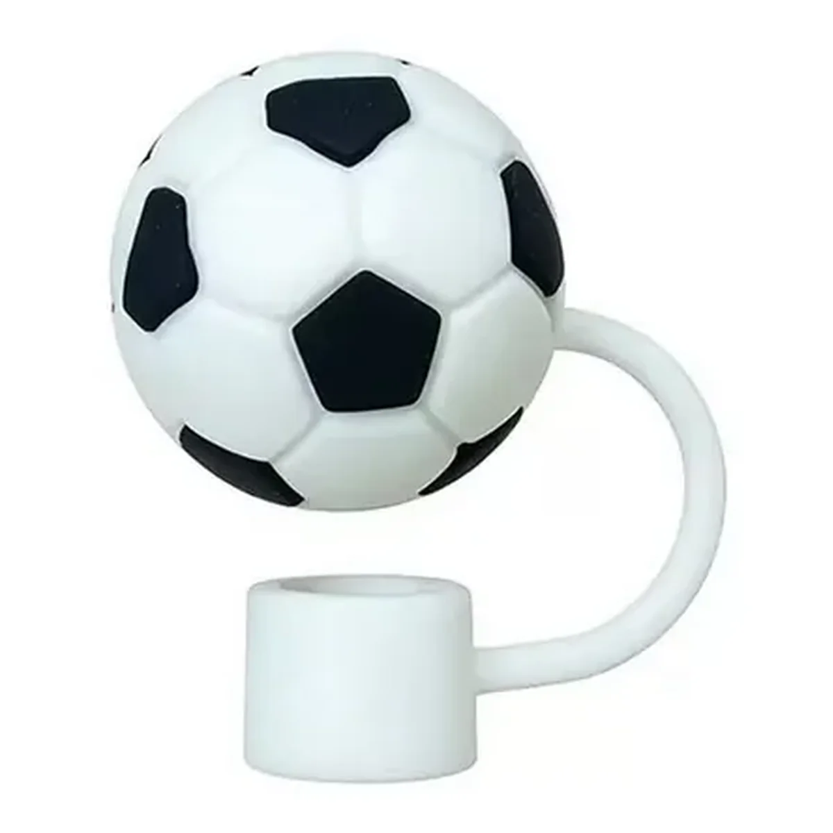 Bouchon pour paille en silicone ballon de foot personnalisable