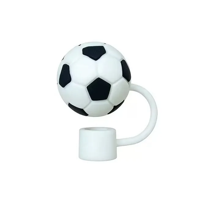 Bouchon pour paille en silicone ballon de foot personnalisable
