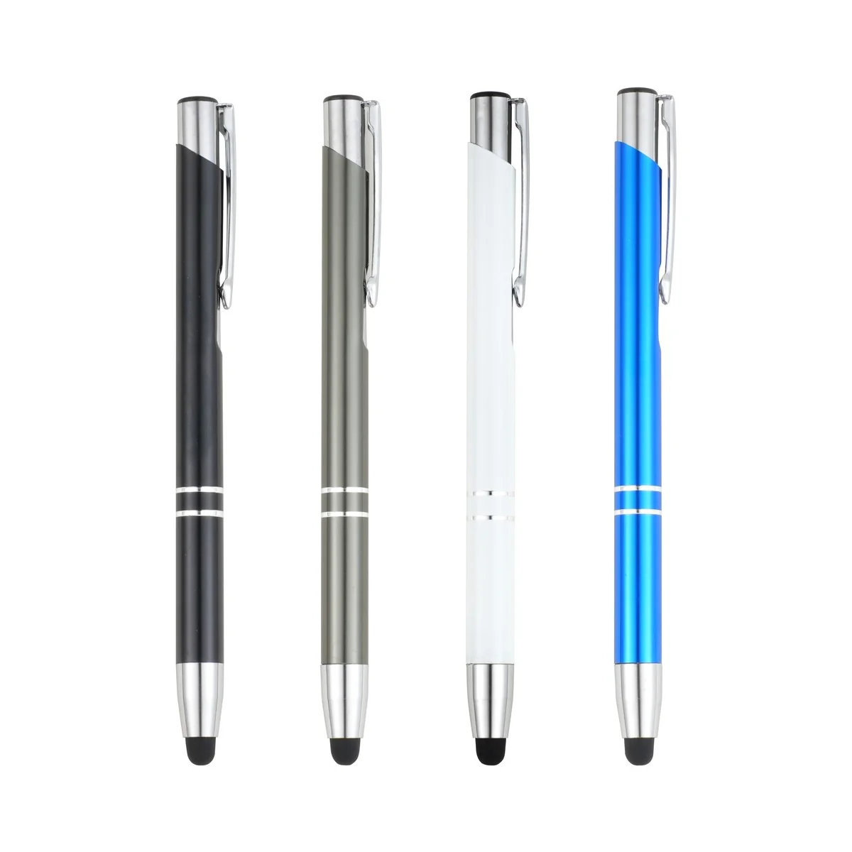 Stylo Métal 2 Anneaux avec Pointe Tactile Personnalisé – Goodies High-Tech Maroc