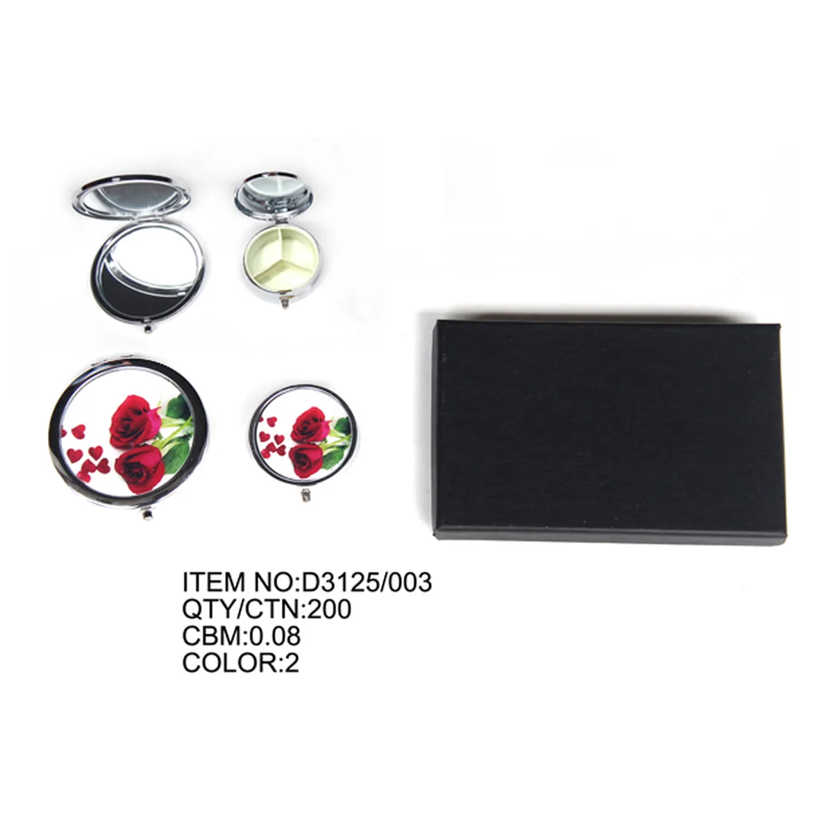 Coffret miroir fleurs personnalisable pour entreprises