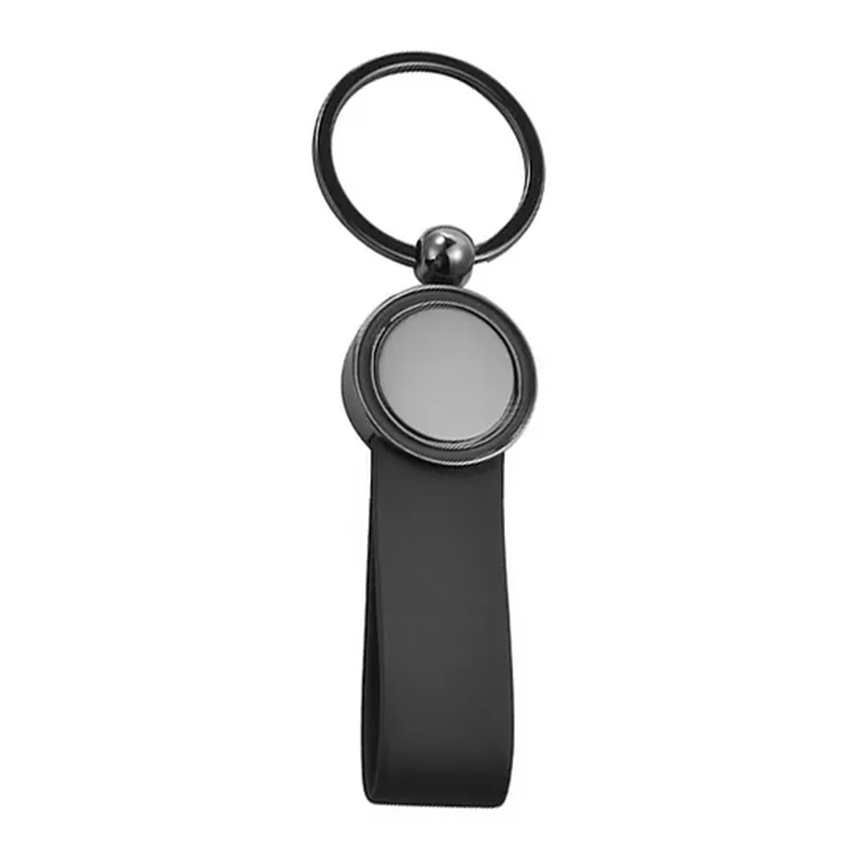 Porte-clés simili personnalisable avec plaque métallique rotative