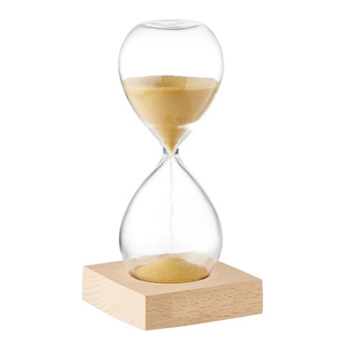 Sablier en verre 5min avec socle en bois