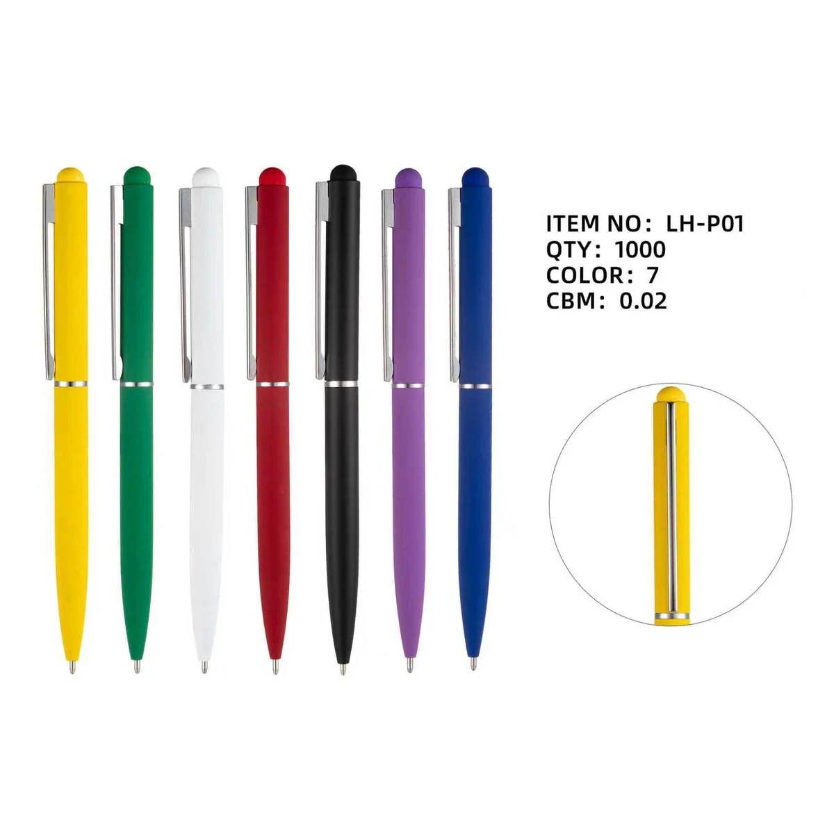 Stylo Métal Soft Touch Mat avec Pointe Tactile Personnalisé – Goodies Télécom Maroc
