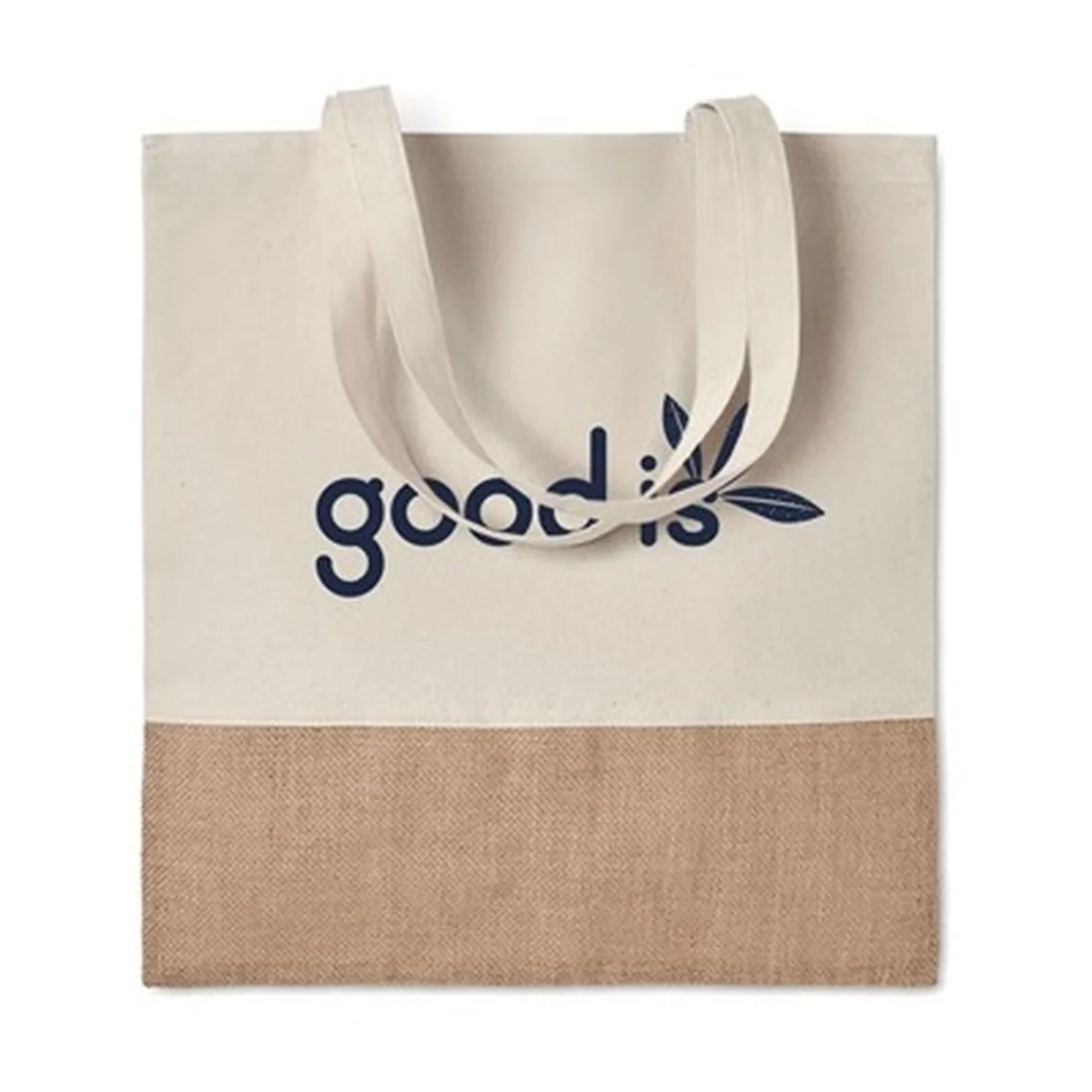 Sac en toile de coton écologique avec bande de toile de jute