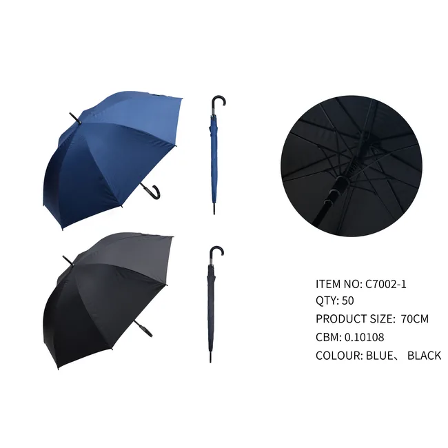 Parapluie hôtel à canne 8 panneaux 70 cm personnalisable