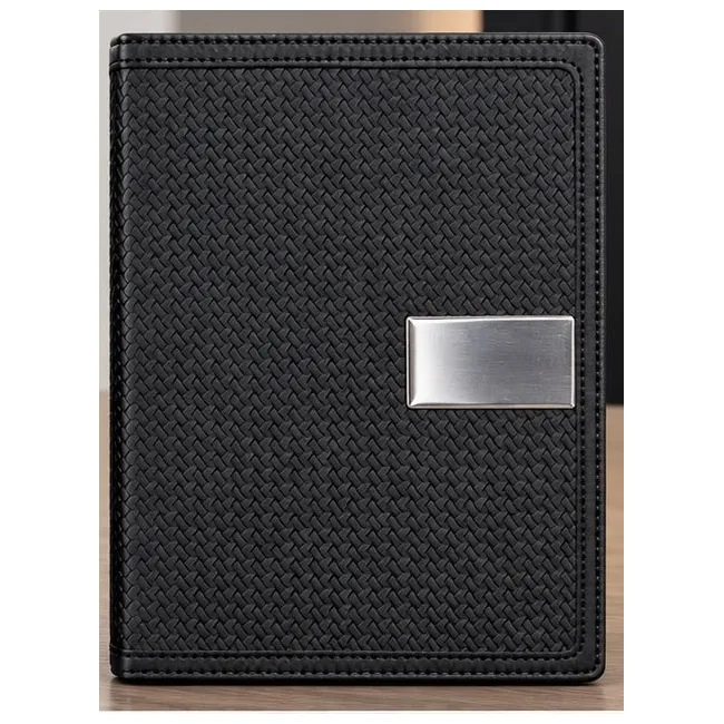 Bloc note A5 tressé personnalisable avec plaque