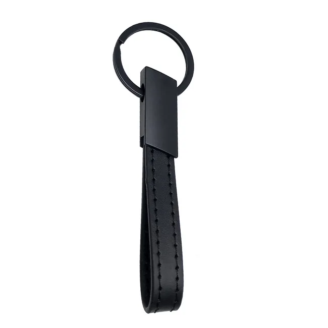 Porte-clés simili long avec plaque en métal personnalisable