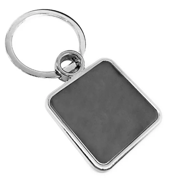 Porte clés métal carré personnalisable deux faces