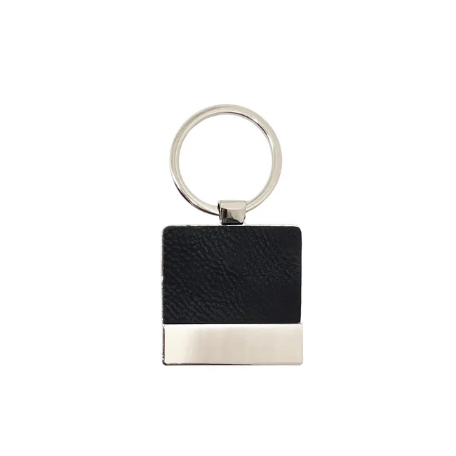 Porte-clés rectangulaire en métal et simili personnalisable