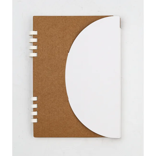 Bloc note A5 écologique à spirale avec stylo et post-it