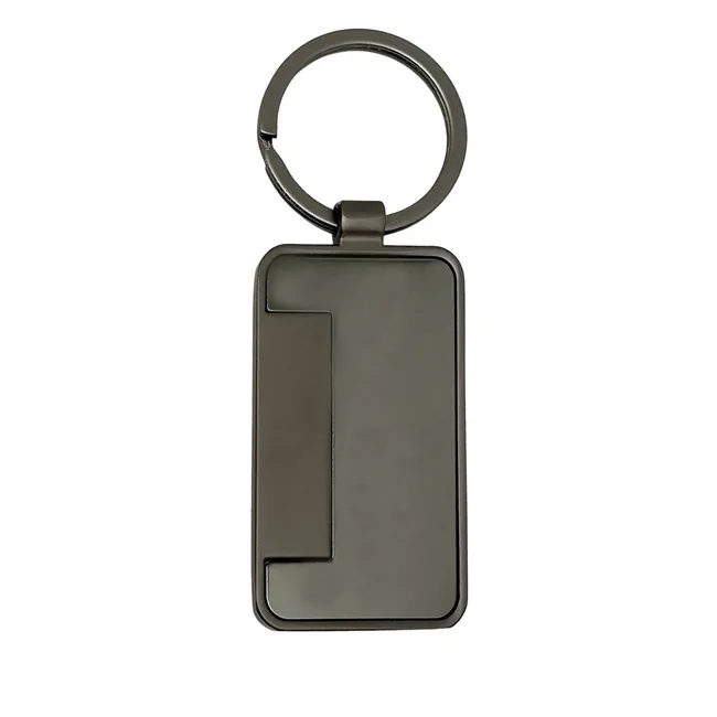 Porte clés métal rectangulaire mat personnalisable pour entreprises