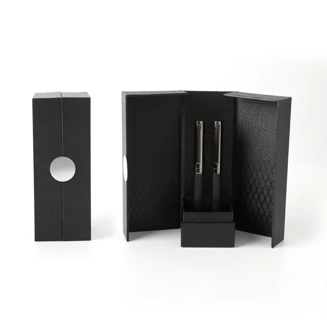 Coffret publicitaire de deux stylos métal simili