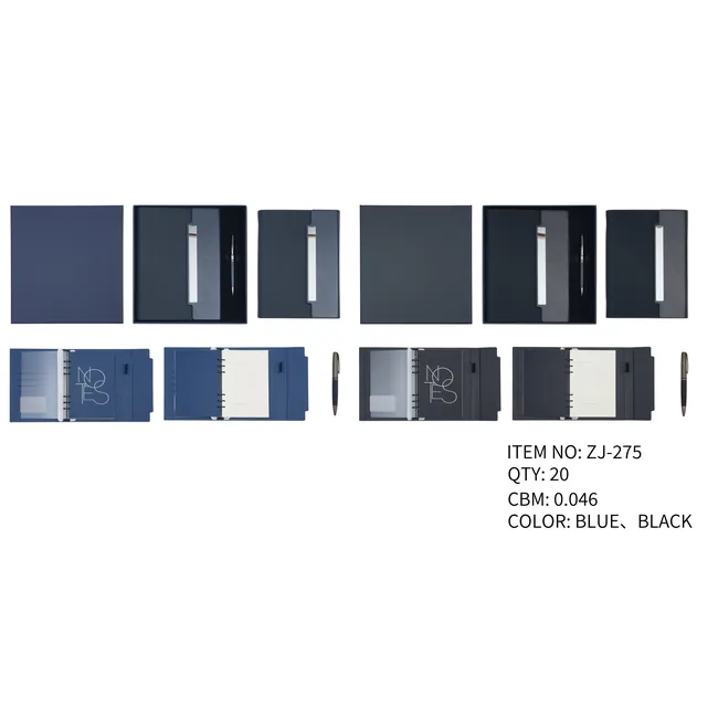 Coffret 2 pièces bloc-notes classeur et stylo personnalisable