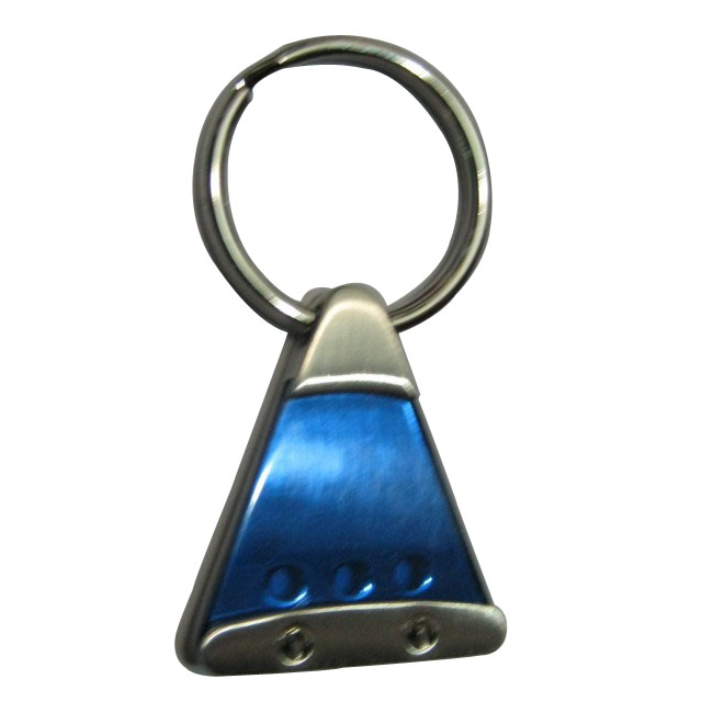 Porte Clé Metal Triangle Bleu