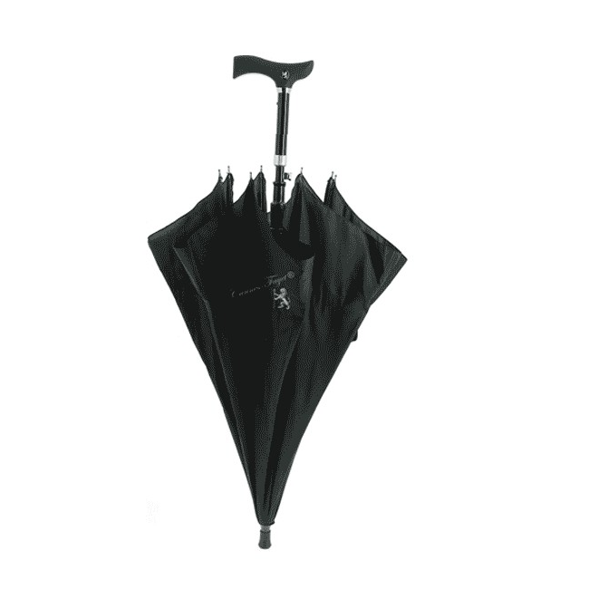 Parapluie Noir Canne Réglable Avec Ouverture Automatique